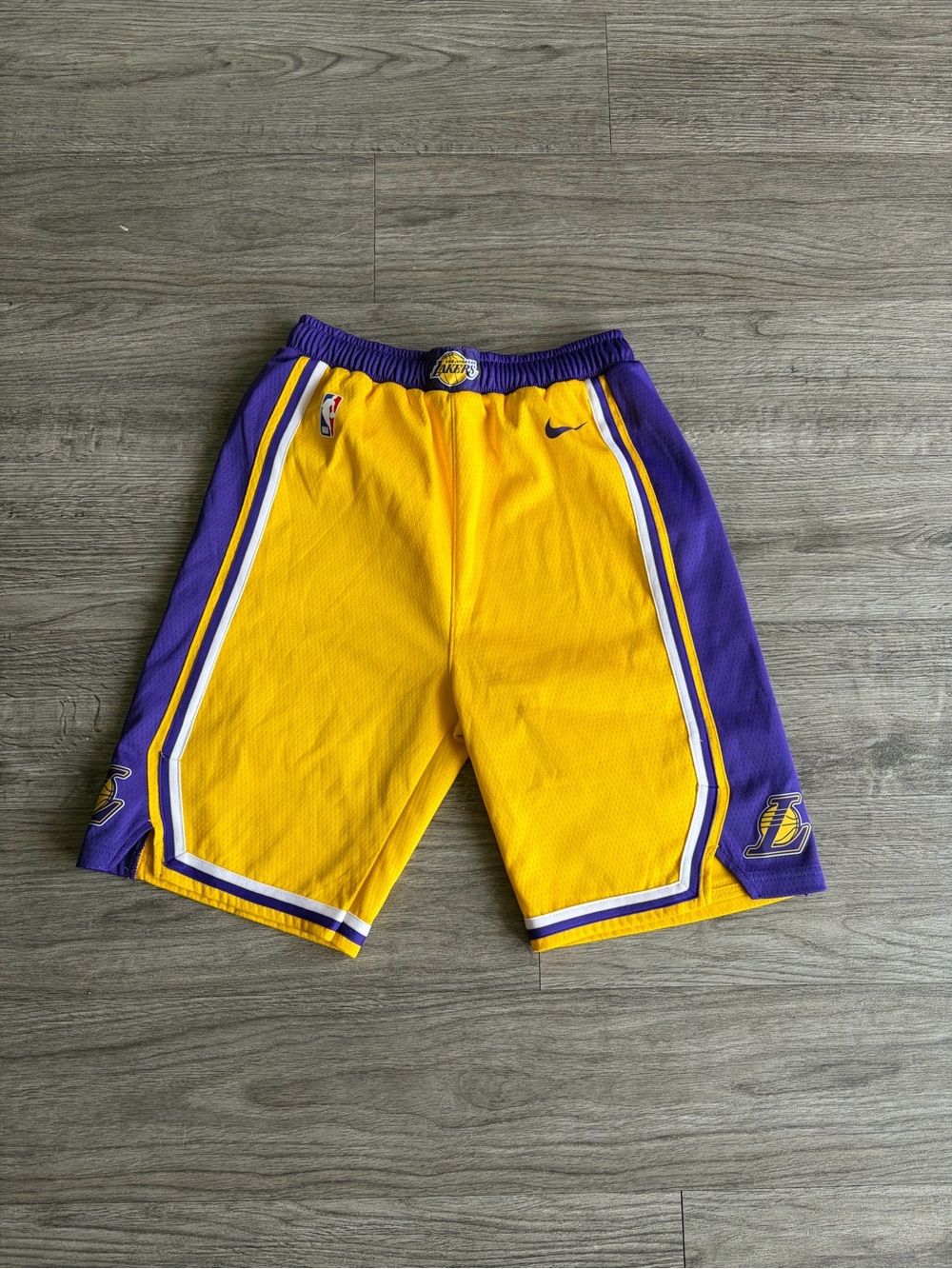 Nike Lakers Gold and Purple Team Basketball Shorts